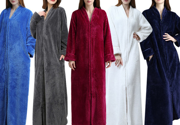 Ladies Fluffy Dressing Gown Cosy Lightweight Posh Full Length Bathrobe  Winter Warm Pure Colour Bath Robe Wrap Housecoat Nightwear | Fruugo NZ