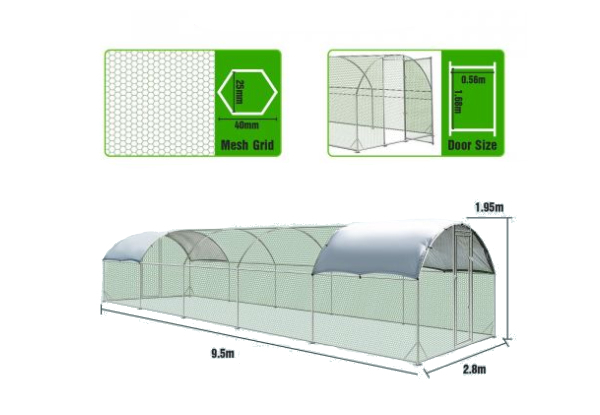 Petscene Walk-In Chicken Run Coop - Five Sizes Available