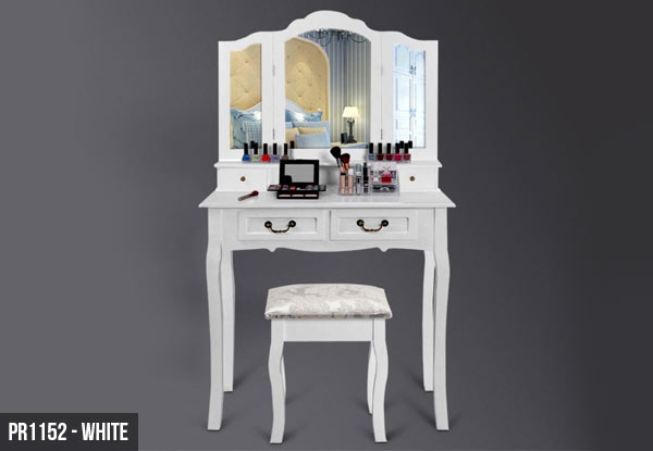 From $159 for an Elegant Dressing Table Available in Black or White