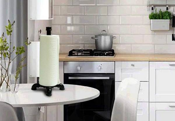 Industrial Pipe Freestanding Kitchen & Toilet Paper Holder