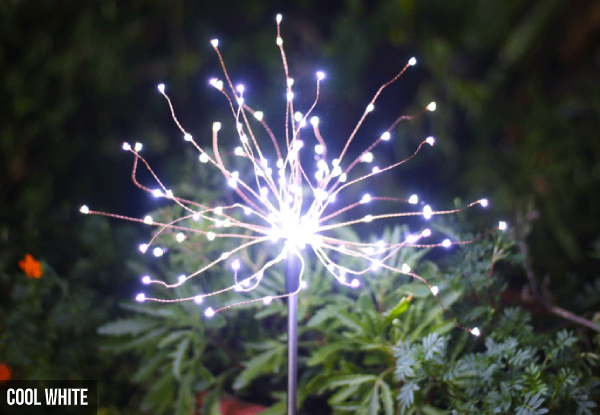 Two-Pack of Firework Solar LED Lights - Two Colours Available with Free Delivery