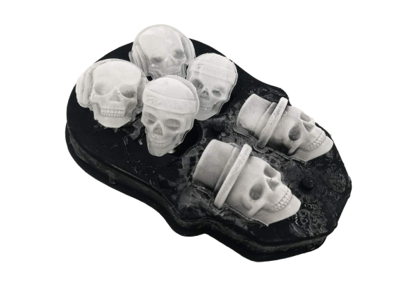 3D Six-Piece Skull Silicone Ice Cube Mould