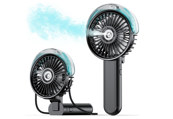 Rechargeable Handheld Spray Mist Fan - Available in Three Colours & Option for Two