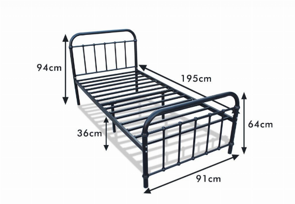 Darcy Metal Bed Frame - Three Sizes Available