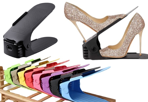 Four-Pack Adjustable Shoe Slots Organiser - Available in Eight Colours