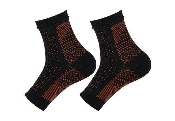 Two-Pair Foot Compression Sleeve - Available in Four Colours, Two Sizes & Option for Four-Pair