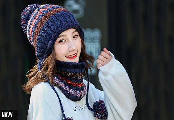 Cosy Lined Colourful Beanie & Scarf Set