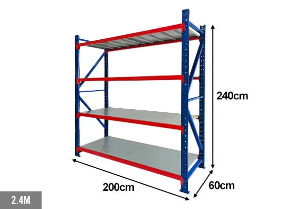 Luxsuite Adjustable Four-Tier Coloured Steel Garage Rack - Two Sizes Available