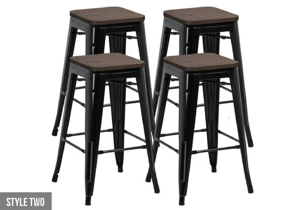 Four-Pack of Bar Stools - Two Styles & Two Colours Available