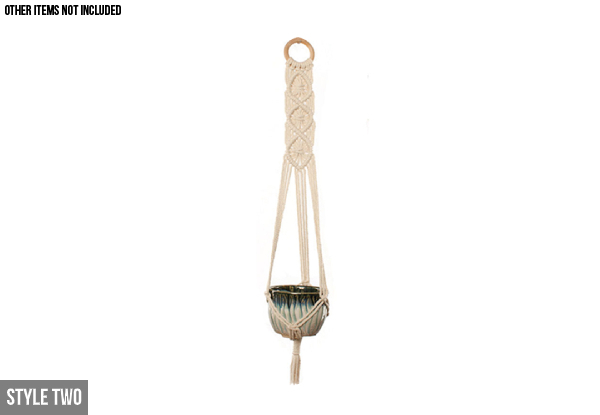 Macrame Plant Hanger - Five Styles Available & Option for Two with Free Delivery