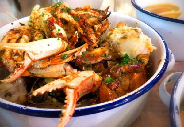 $30 Crab Shack Dining & Beverage Voucher - Options for $60, $120, $180 & $240 Vouchers - Valid Monday to Thursday, 12.00pm - 3.00pm