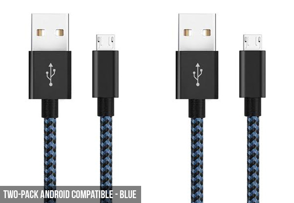 Two-Pack USB Charging Cable - Compatible with iPhone or Andriod
