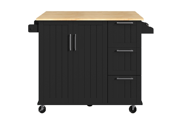 Kitchen Cart Island with Wood Top - Available in Two Colours