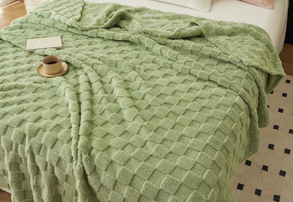 Checkered Jacquard Throw Blanket - Available in Four Colours & Option for Four Sizes