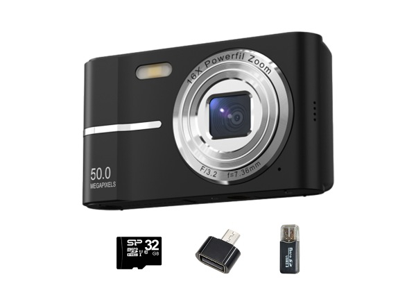 4K Digital Camera with 32GB Memory Card - Three Colours Available