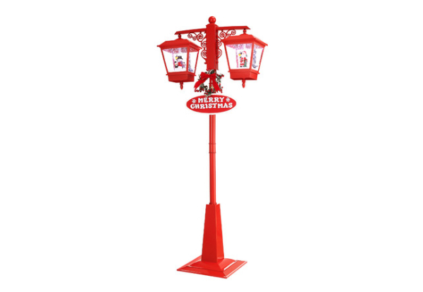 Two-Head Christmas LED 188cm Light Post with Christmas Songs