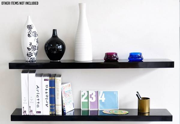 Decorative Floating Wall Shelf Range - Two Colours & Four Sizes Available