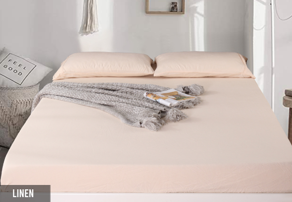 Ramesses 1000TC Linen Bamboo Fitted Sheet Set - Available in Six Colours & Five Sizes