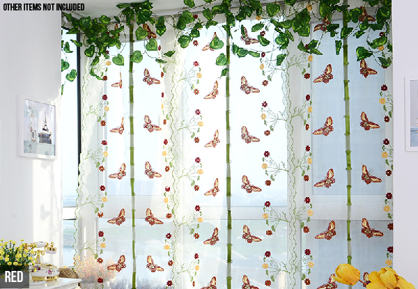 Roman Butterfly Sheer Curtain - Two Colours & Seven Sizes Available
