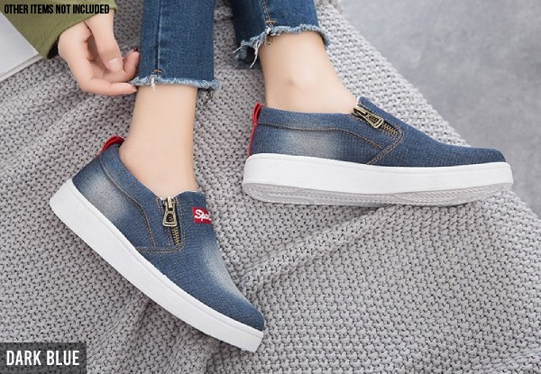 Denim Zipped Sneakers - Three Colours & Ten Sizes Available