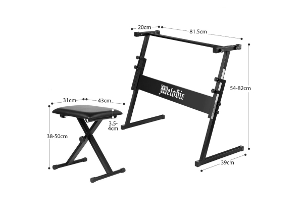 Melodic Z-Shaped Keyboard Stand & Stool Set