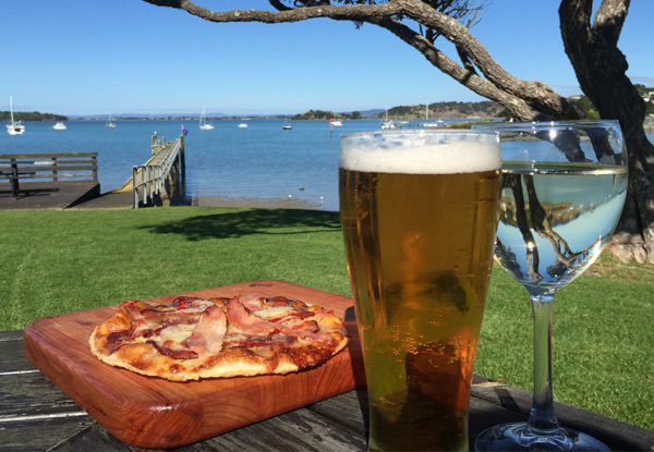 One Medium Stone-Cooked Pizza & Two Classic Tap Beers or Glasses of Dusky Sounds Wines for Two People