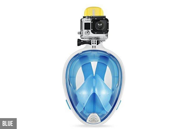 Full-Face Snorkelling Mask - Three Colours & Two Sizes Available with Option to incl. Underwater Camera