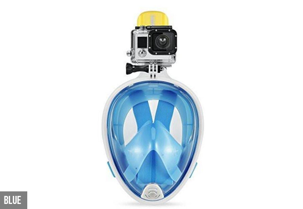 Full-Face Snorkelling Mask - Three Colours & Two Sizes Available with Option to incl. Underwater Camera & Free Delivery