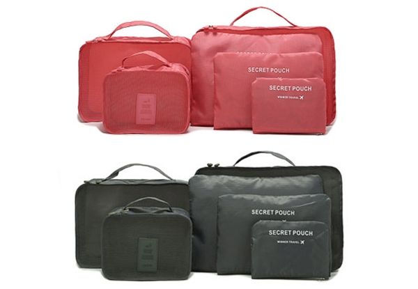 Six-Pack of Water-Resistant Luggage Organisers - Eight Colours Available