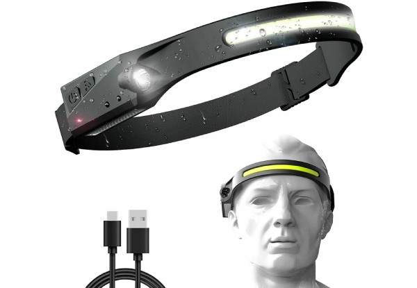 Rechargeable LED Headlamp with All Perspectives Induction 230° Illumination