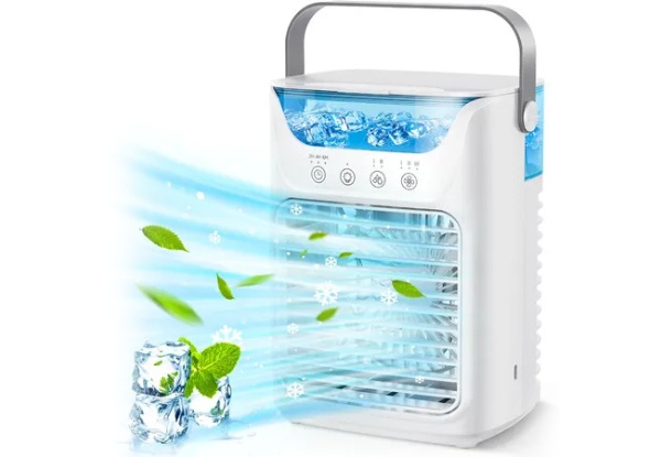 Portable Air Conditioner with Adjustable Speed, Cool Mist & Seven-Colour LED lights