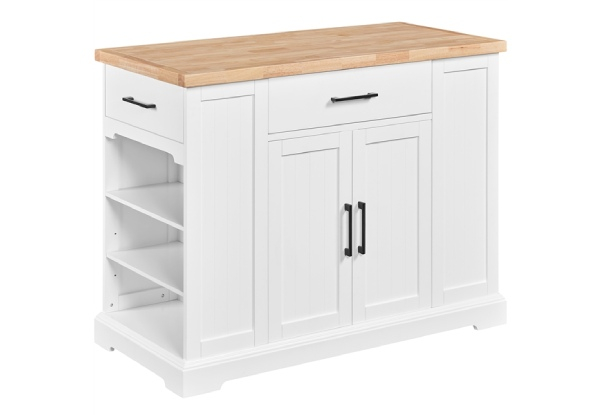 Kitchen Island Cart with Wood Top