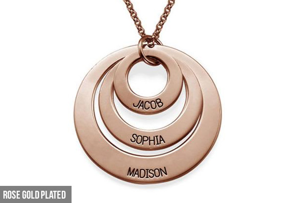 Personalised Disc Name Necklace - Three Colours Available