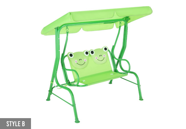 Kids Two-Seater Swing Chair with Canopy - Two Styles Available