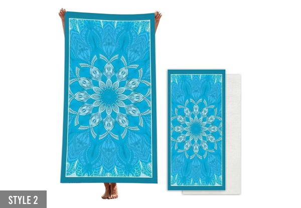 Absorbent Microfibre Beach Towel - Available in Four Styles & Options for Two-Pack