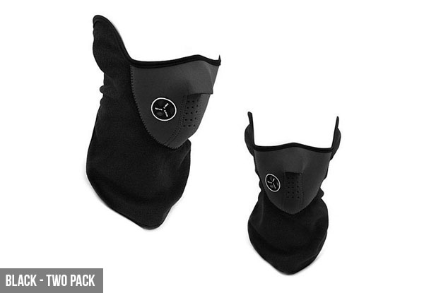 Sports & Bike Face Mask Two-Pack - Three Colours Available