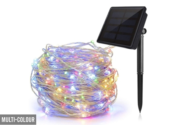 200-LED Solar-Powered String Lights - Two Colours Available