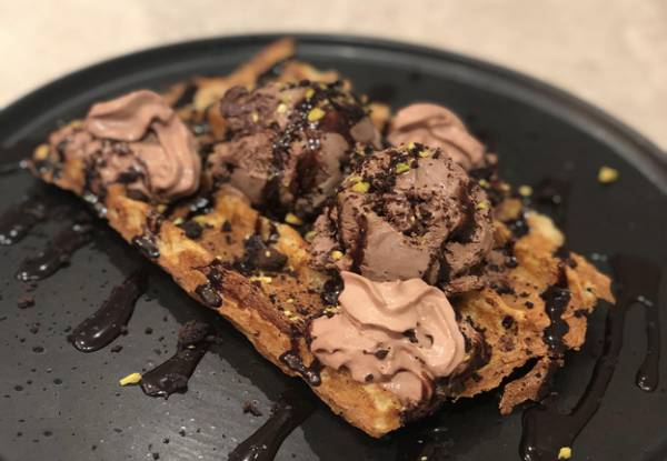 Chocolate Decadent Waffle with Movenpick Ice Cream Dine-In  - Options for Le Waffle Dessert & Takeaway
