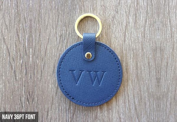 Monogrammed Leather Keyring - Option for Monogrammed Leather Pouch