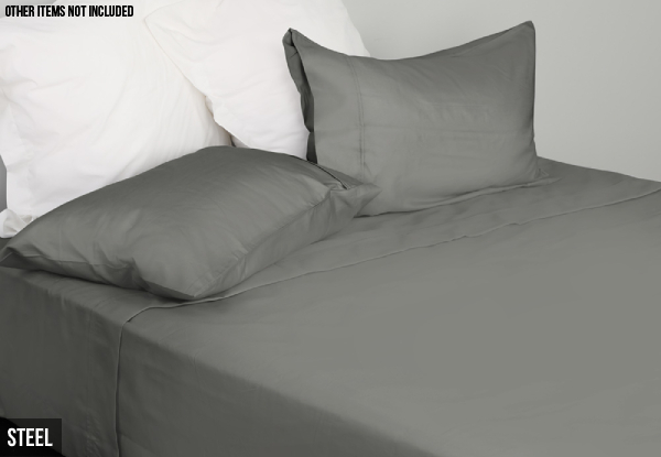 J&J Hotel Collection Cotton Sheet Set - Two Colours & Three Sizes Available