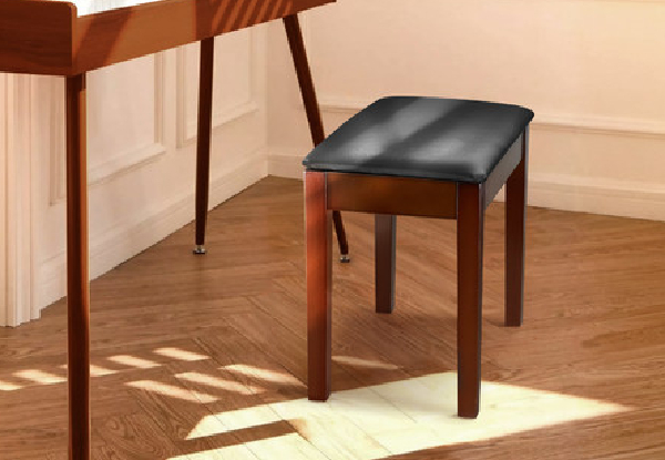 Wooden Piano Stool with Padded Cushion & Built-in Storage - Two Colours Available