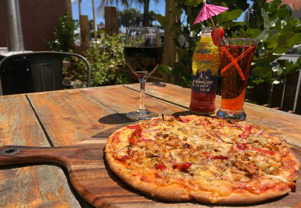 Latin American Pizza & Drinks for Two incl. Your Choice of Indoor Cricket, Pool or More - Options for Three or Four People