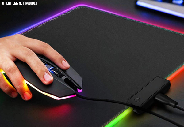 RGB Gaming Mouse Pad with Non-Slip Rubber Base