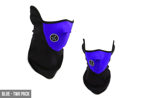Sports & Bike Face Mask Two-Pack - Three Colours Available