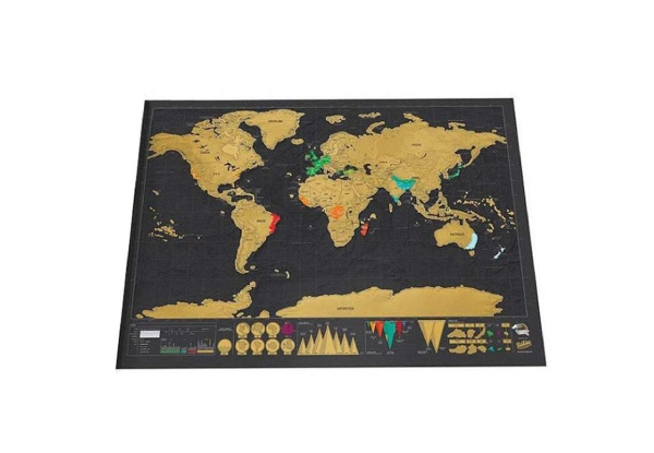 Interactive Scratch Off World Map Poster - Two Sizes Available