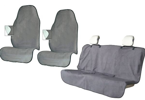 Car Seat Front/Rear Cover Protector - Available in Two Colours & Three-Piece