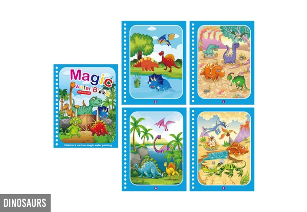 Kids Reusable Magic Water Colouring Books - Five Options Available