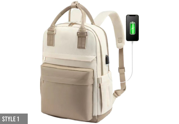 Laptop Backpack for Women with USB Port - Four Styles Available