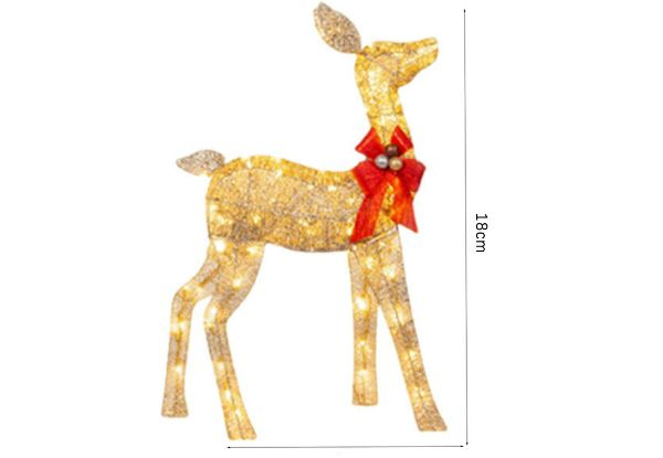 Three-Piece Outdoor Christmas Reindeer LED Lights