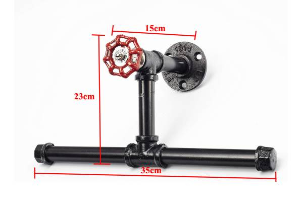 Industrial Pipe Wall Mounted Two-Roll Toilet Paper Holder